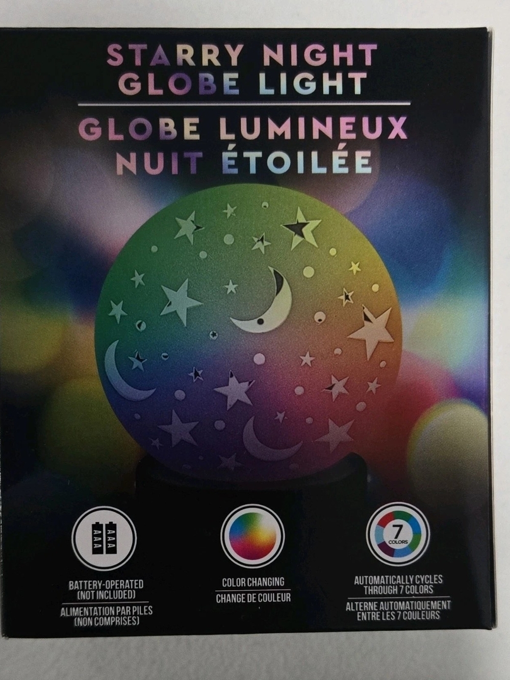 Starry Night Globe Light – Color-Changing Moon & Stars Lamp (Multi-Color)